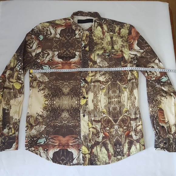 BLVCK SCVLE Men's M Button-Down Black Scale Brown - Picture 3 of 8